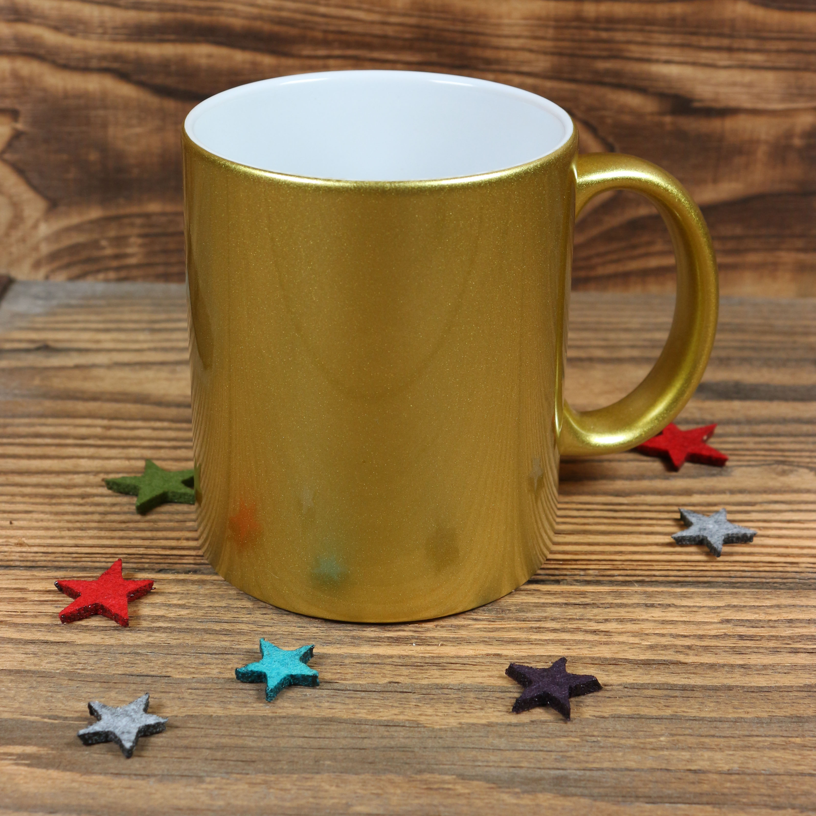 Tasse mit Perglanz-Effekt gold