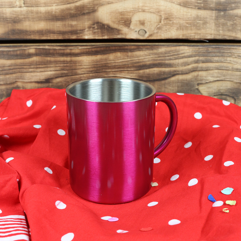 Edelstahlbecher pink-silber