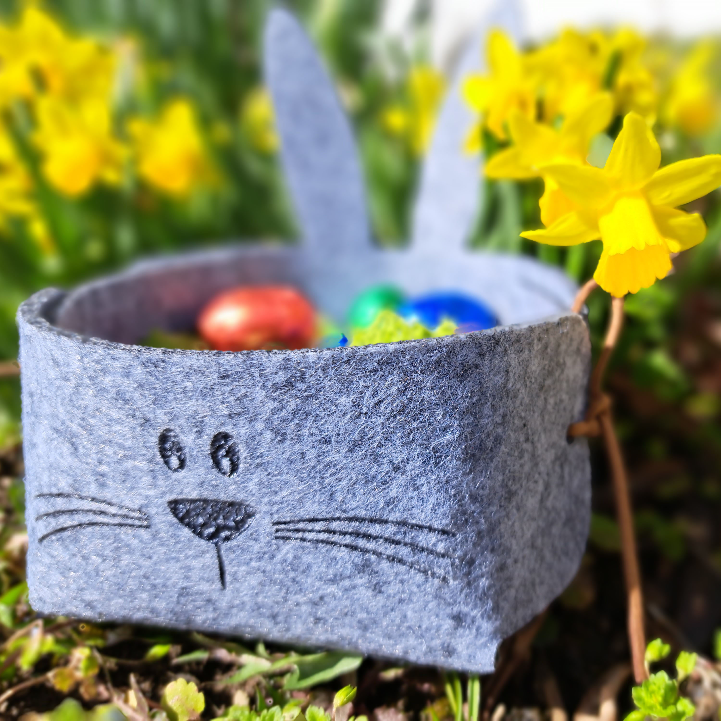 Osterkörbchen "Hase" hellgrau