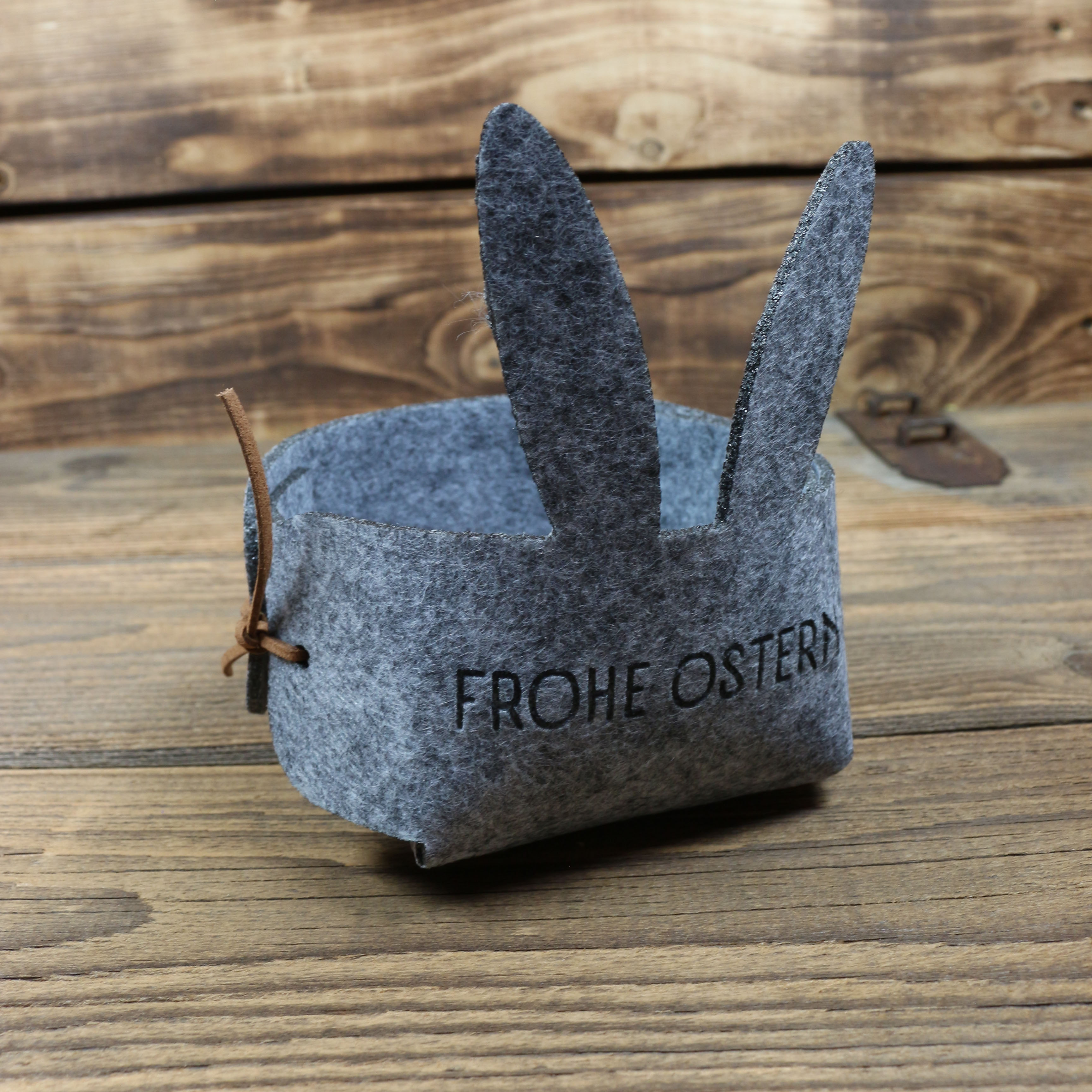 Osterkörbchen "Hase" hellgrau
