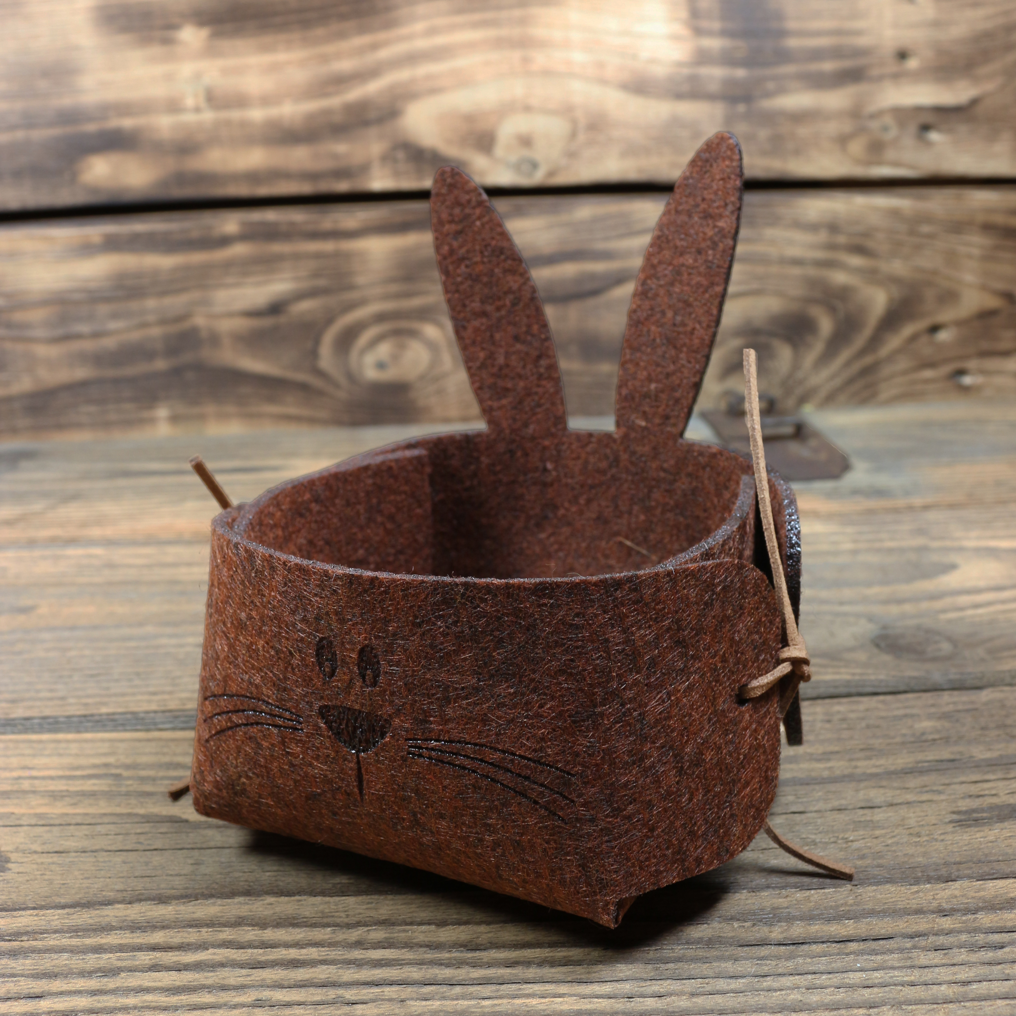 Osterkörbchen "Hase" dunkelbraun