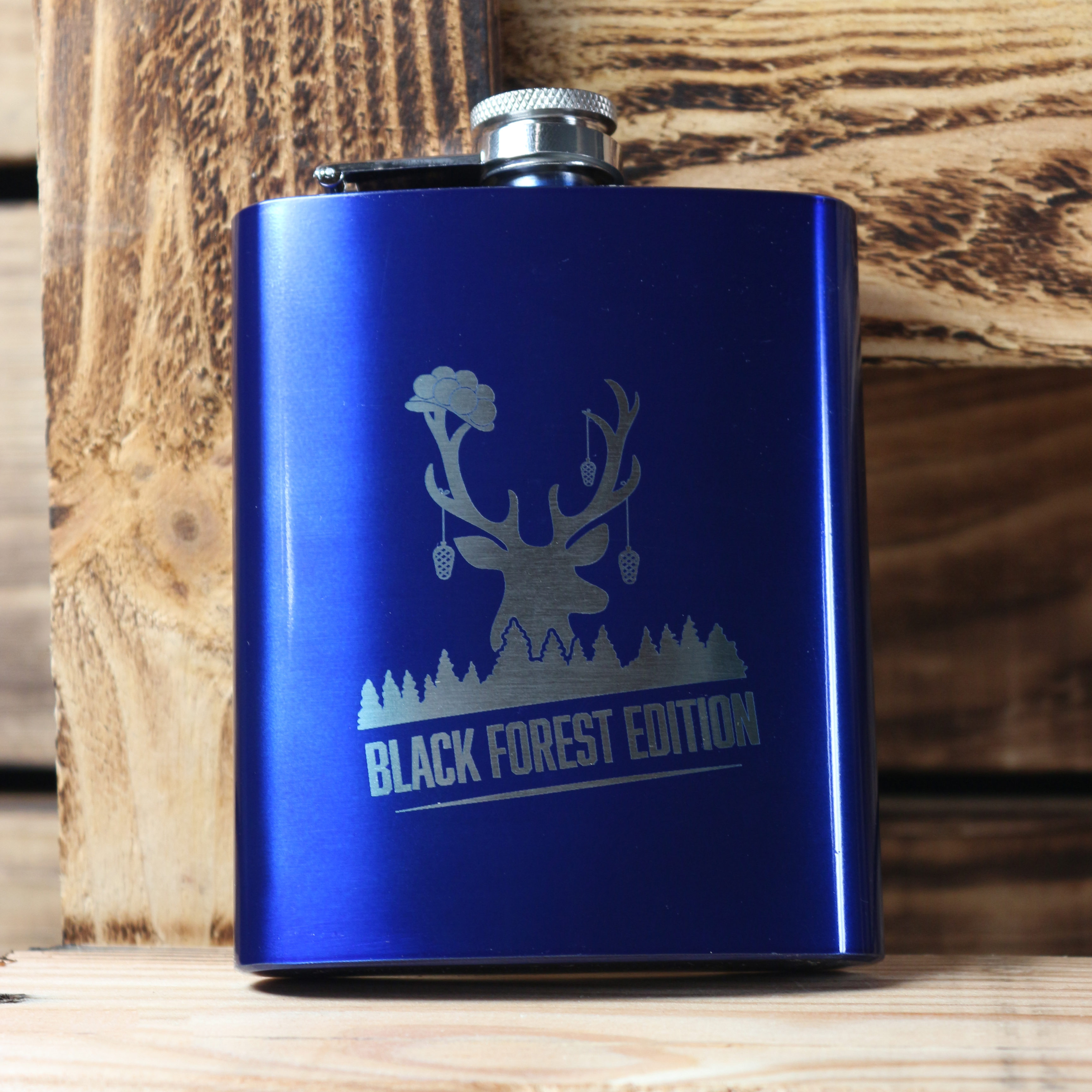 Flachmann  blau "Black forest edition"