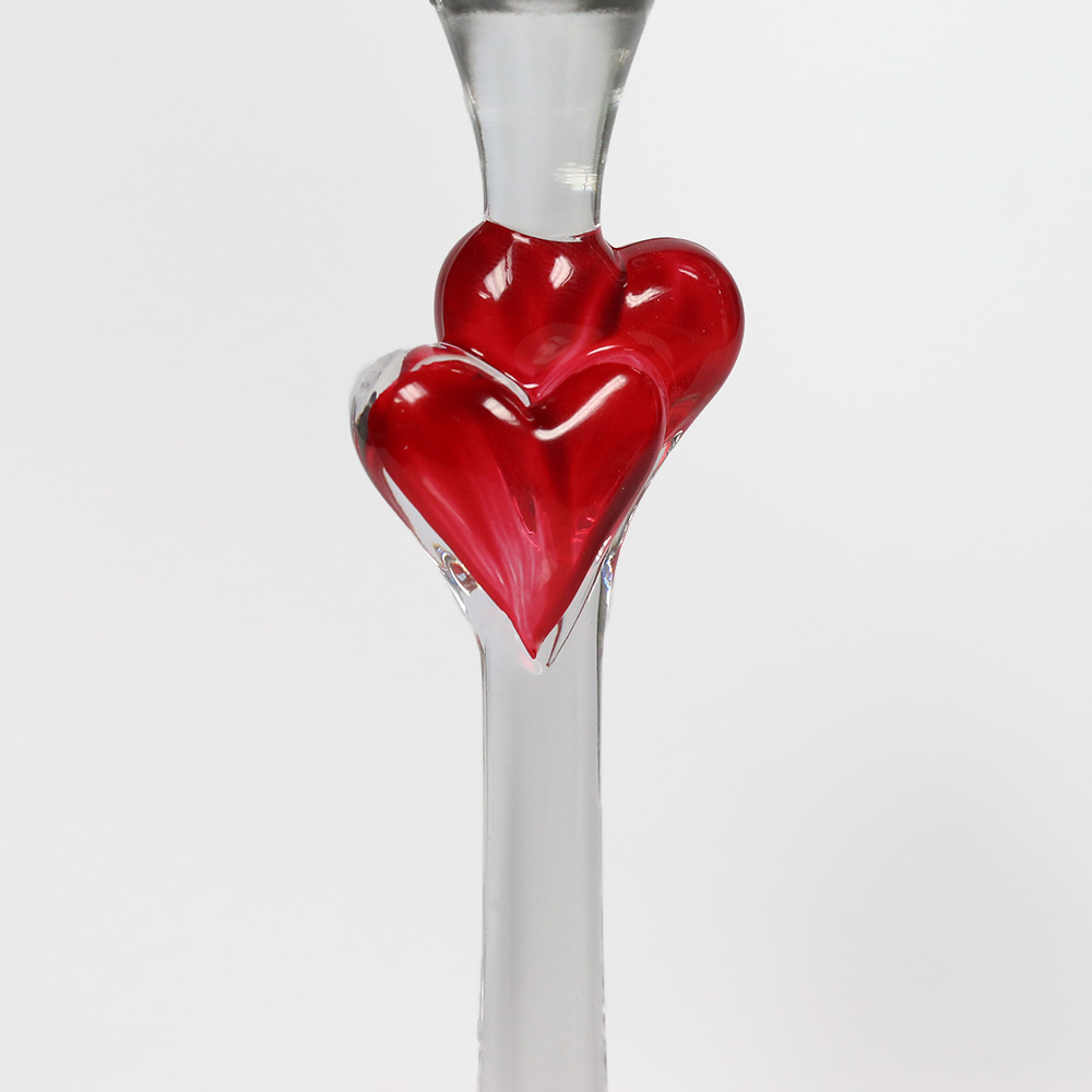 Sektglas "L'Amour" mit Herz rot