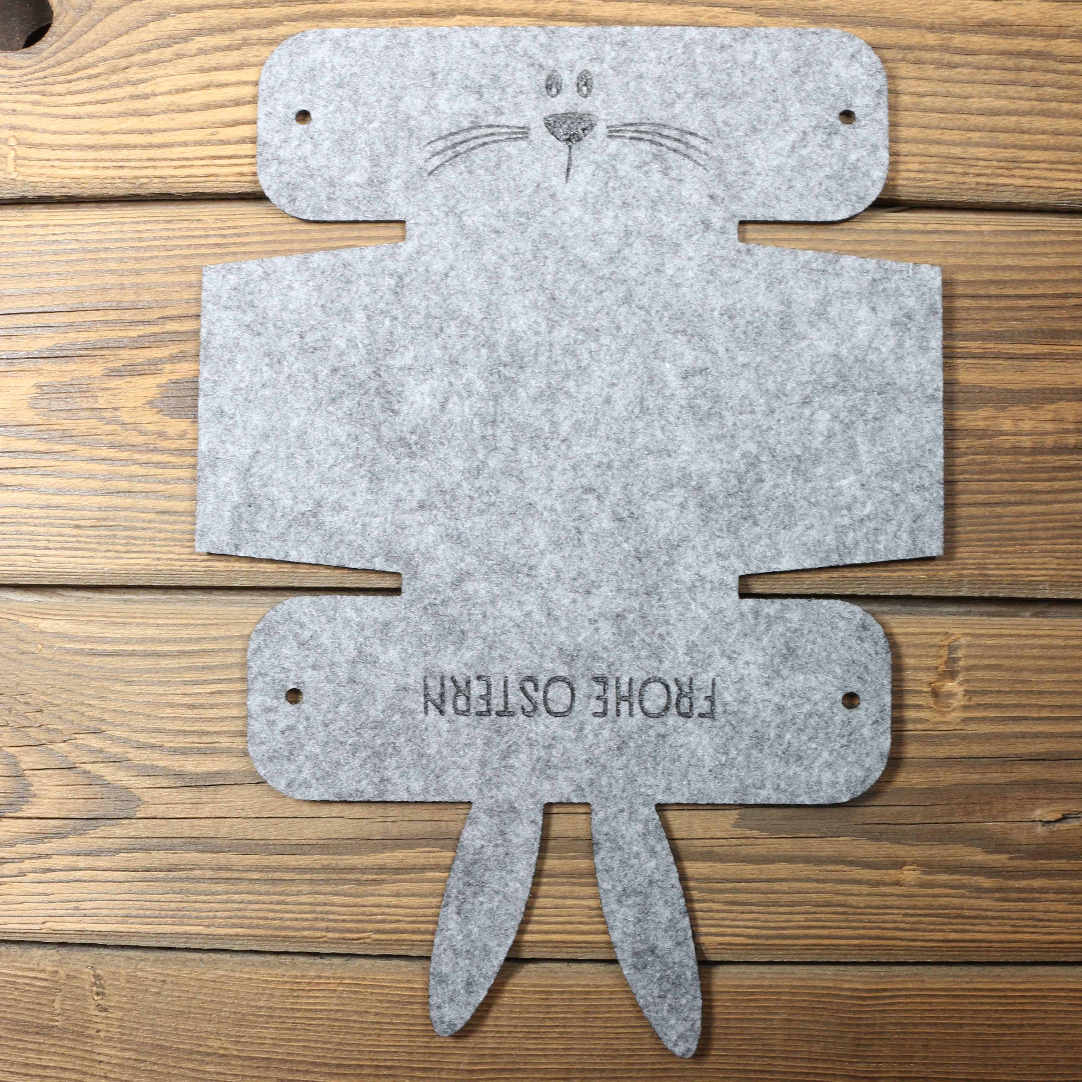 Osterkörbchen "Hase" hellgrau